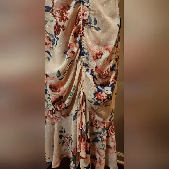 Eliza J Pink Floral Wrap Dress Sz 14 - Picture 5 of 10